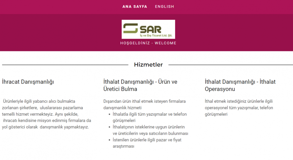 www.sarexim.com yayında!